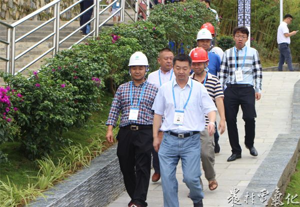 万峰电力公司董事长韦延宏与工作人员在一起。.jpg