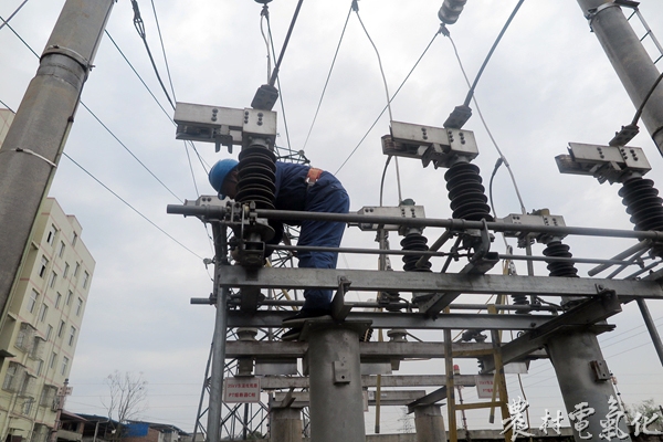 3月14日，国网乐至县供电公司变电检修班在35kV石湍站，对312开关进行年度预试预检。 (2).jpg